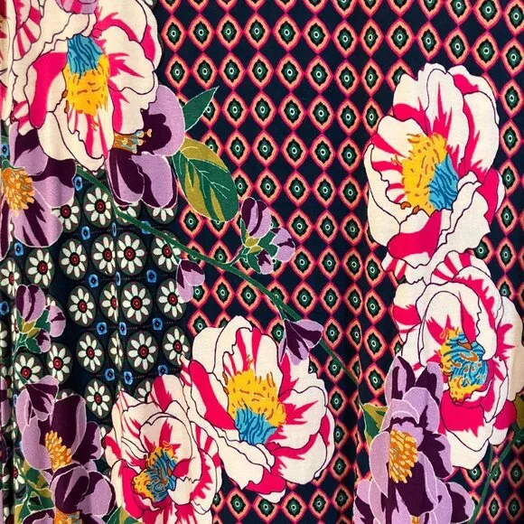 Johnny Was Womens Maggie Multi-Pattern Floral Stretch Midi Dress XS Pink SP NWOT - Picture 5 of 12